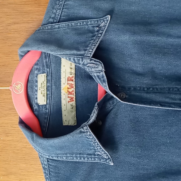 Anchor Blue Global Work Wear XL Denim Long Sleeve Button Down Shirt - Picture 4 of 5